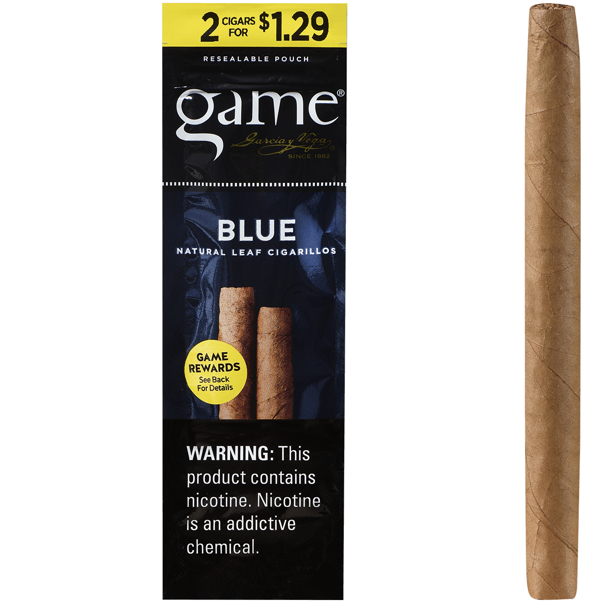 Game Cigarillos Foilfresh 2/$1.29 Blue 30/2 Ct.