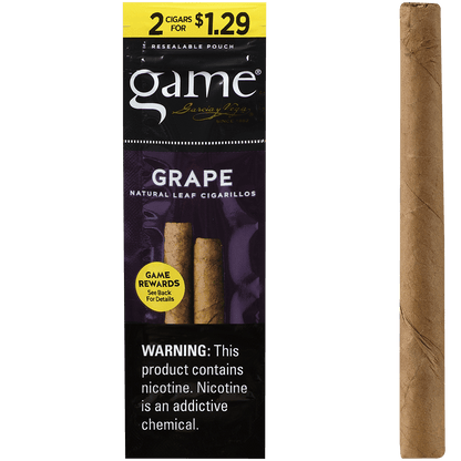 Game Cigarillos Foilfresh 2/$1.29 Grape 30/2 Ct.