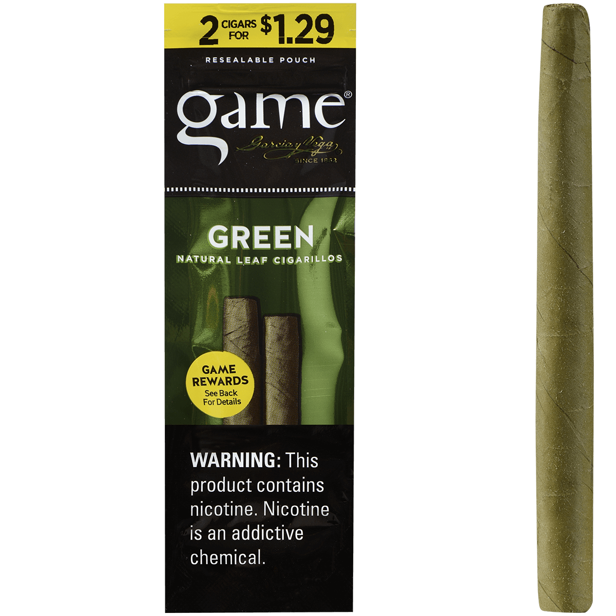 Game Cigarillos Foilfresh 2/$1.29 Green 30/2 Ct.