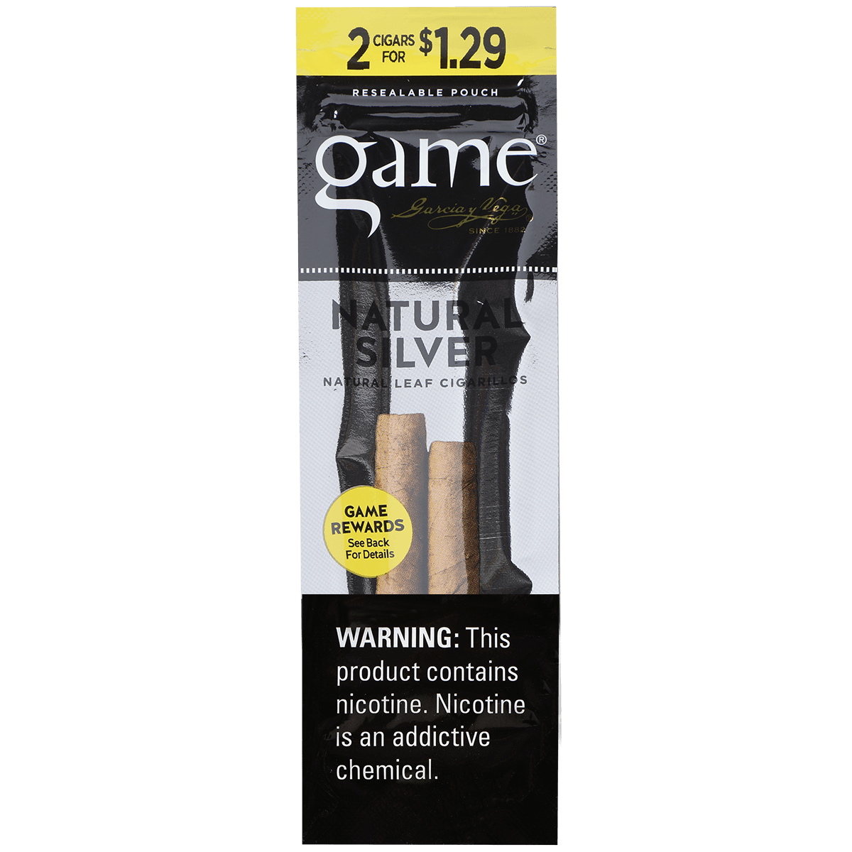 Game Cigarillos Foilfresh 2/$1.29 Natural Silver 30/2 Ct.