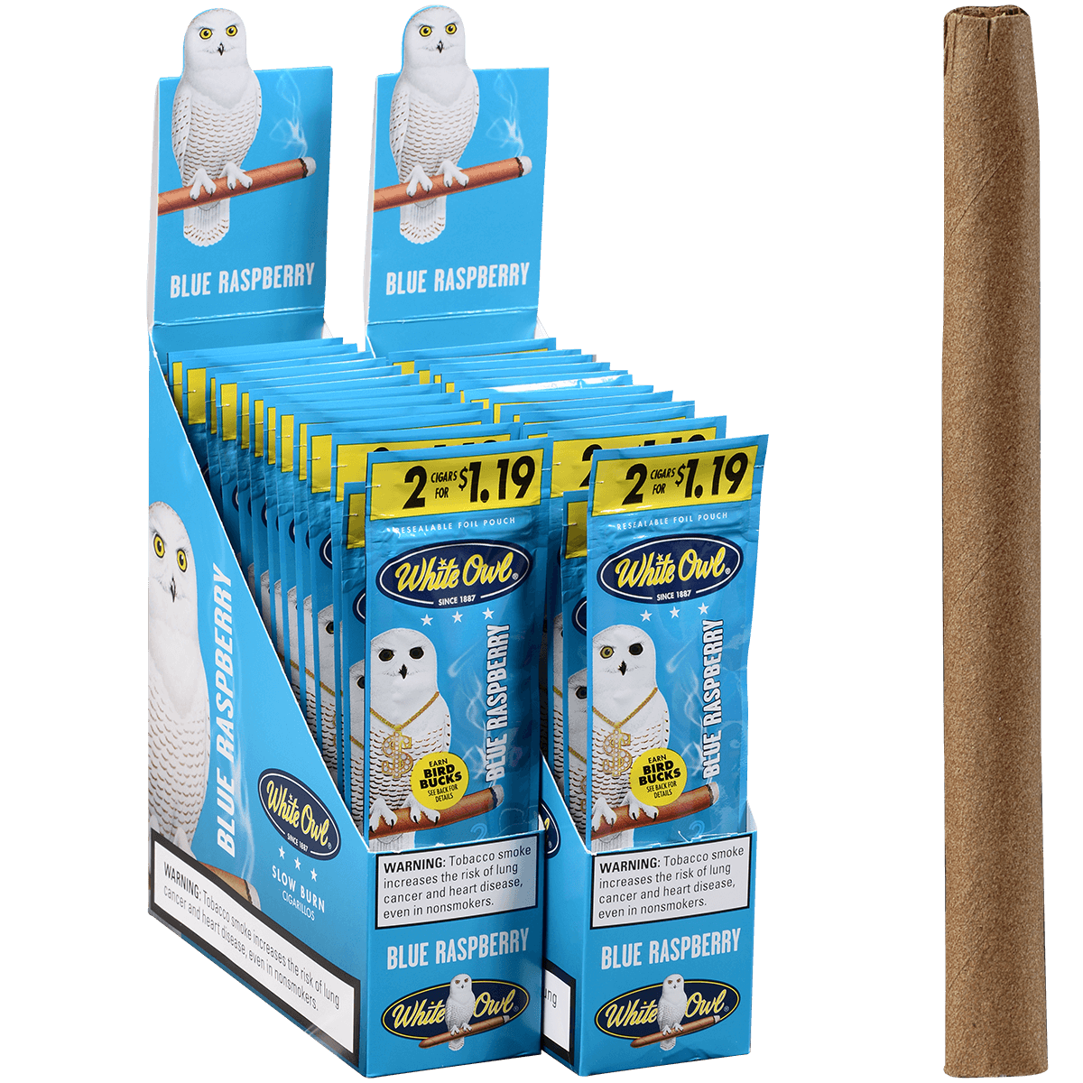 White Owl Cigarillos Foilfresh 2/$1.19 Blue Raspberry 30/2 Ct.
