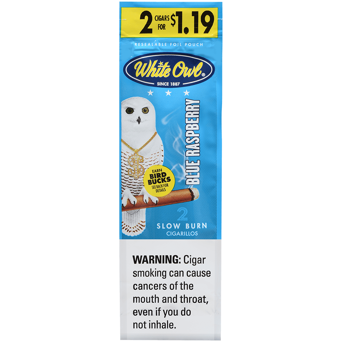 White Owl Cigarillos Foilfresh 2/$1.19 Blue Raspberry 30/2 Ct.