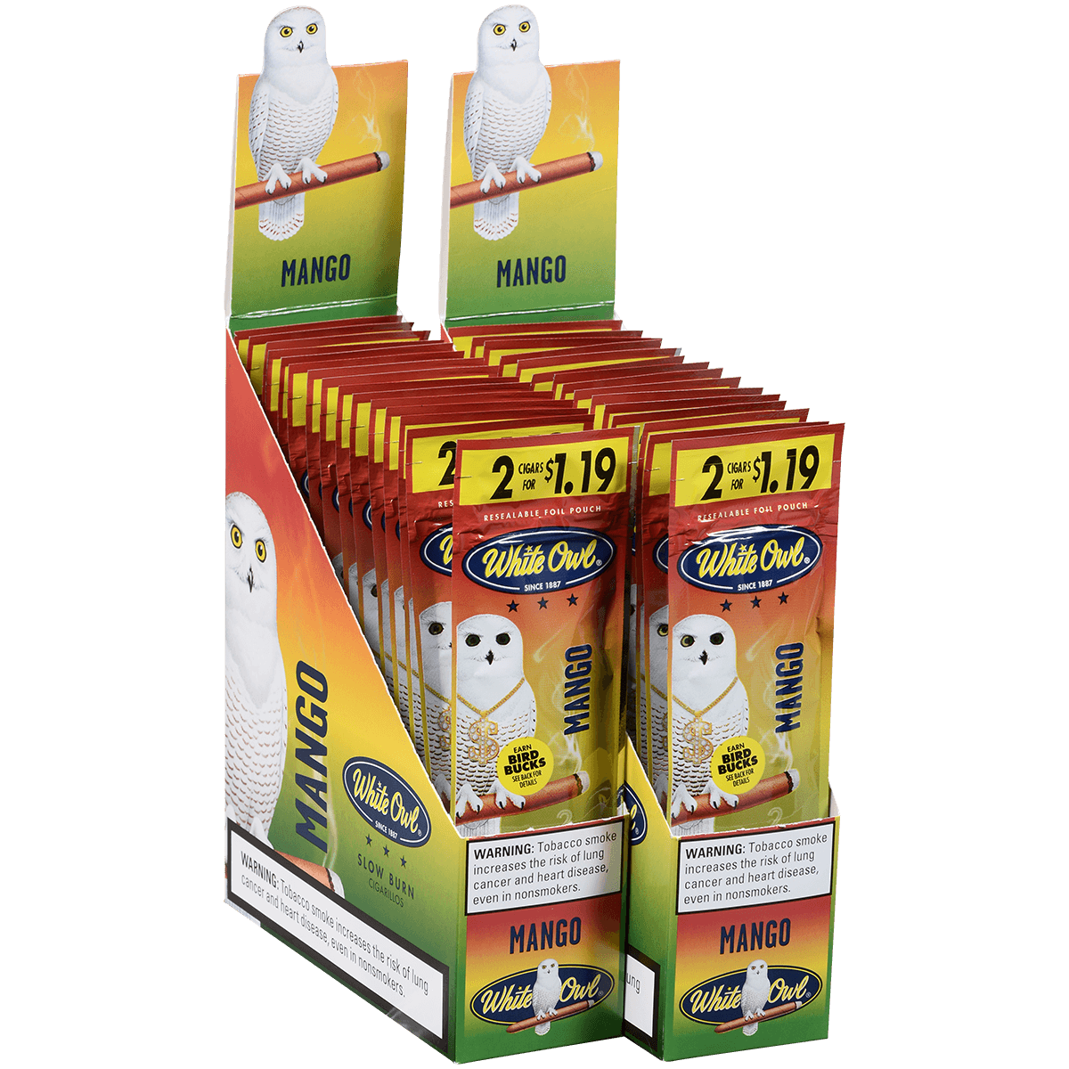 White Owl Cigarillos Foilfresh 2/$1.19 Mango 30/2 Ct.