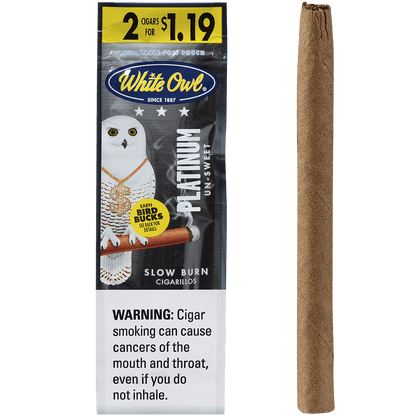 White Owl Cigarillos Foilfresh 2/$1.19 Platinum 30/2 Ct.