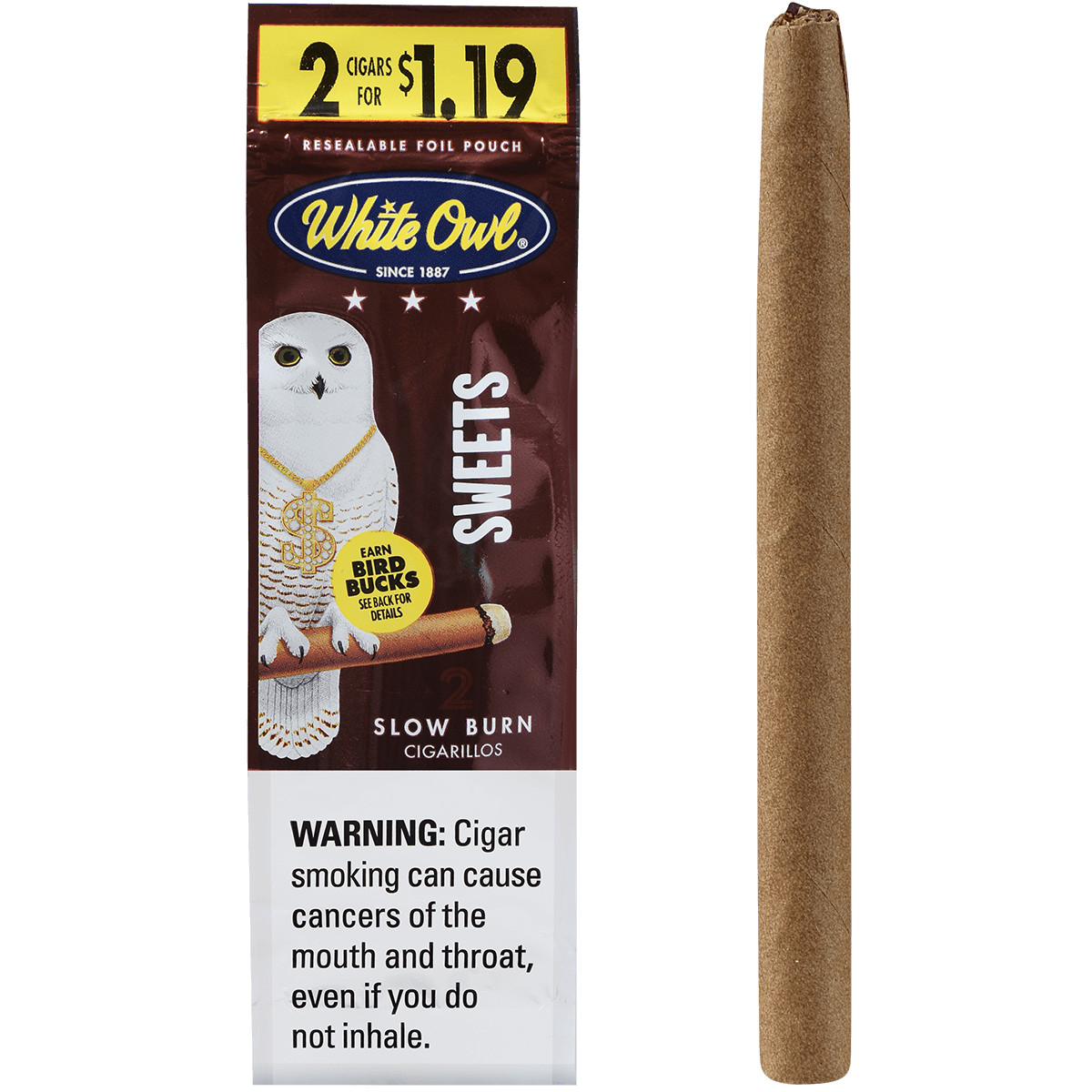White Owl Cigarillos Foilfresh 2/$1.19 Sweets 30/2 Ct.