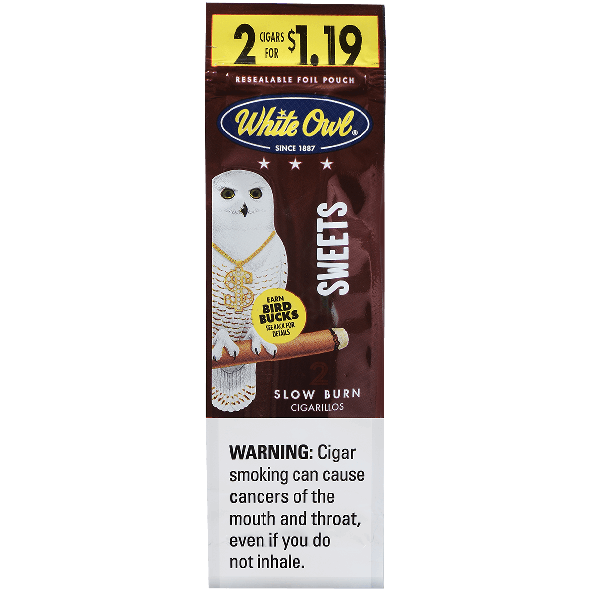 White Owl Cigarillos Foilfresh 2/$1.19 Sweets 30/2 Ct.
