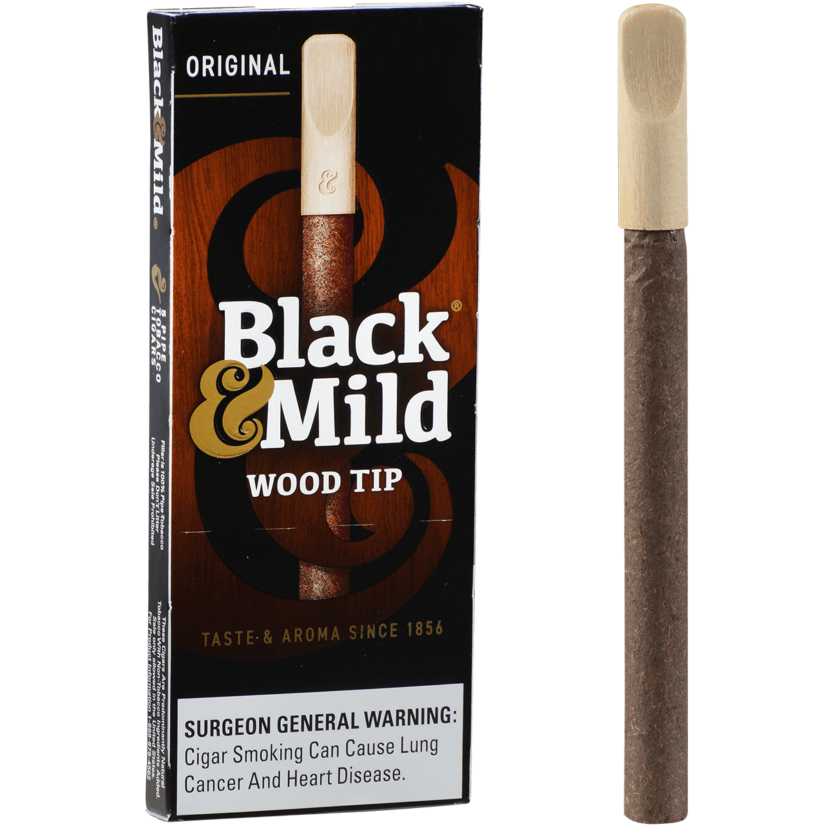 Middletons Black & Mild Wood Tip 10/5 Packs 5.00X30