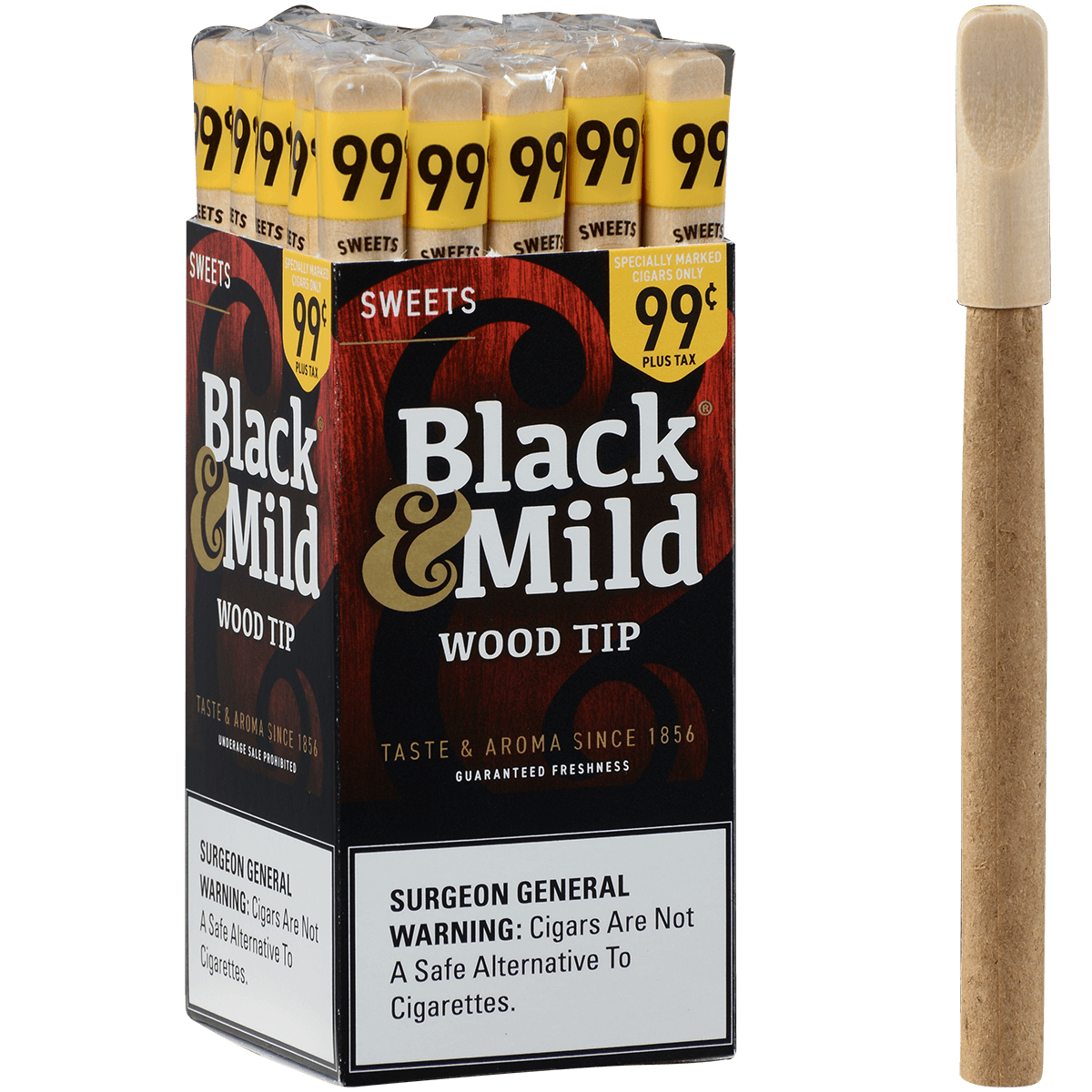 Middeltonss Black & Mild Sweets Wood Tip Pre Priced $0.99 25 Ct. Box 5.00X30