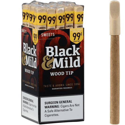 Middeltonss Black & Mild Sweets Wood Tip Pre Priced $0.99 25 Ct. Box 5.00X30