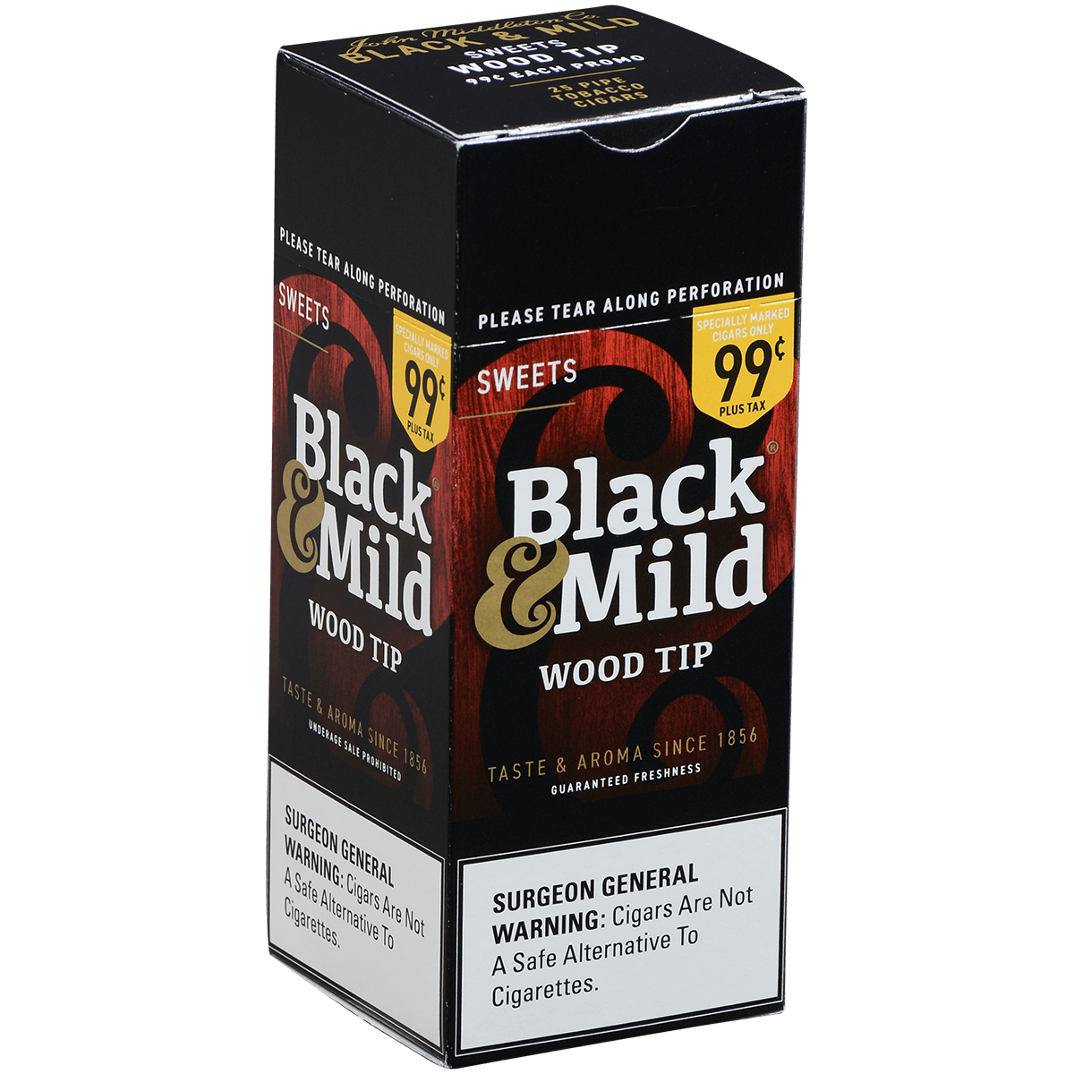 Middeltonss Black & Mild Sweets Wood Tip Pre Priced $0.99 25 Ct. Box 5.00X30