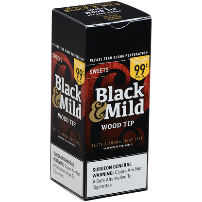 Middeltonss Black & Mild Sweets Wood Tip Pre Priced $0.99 25 Ct. Box 5.00X30