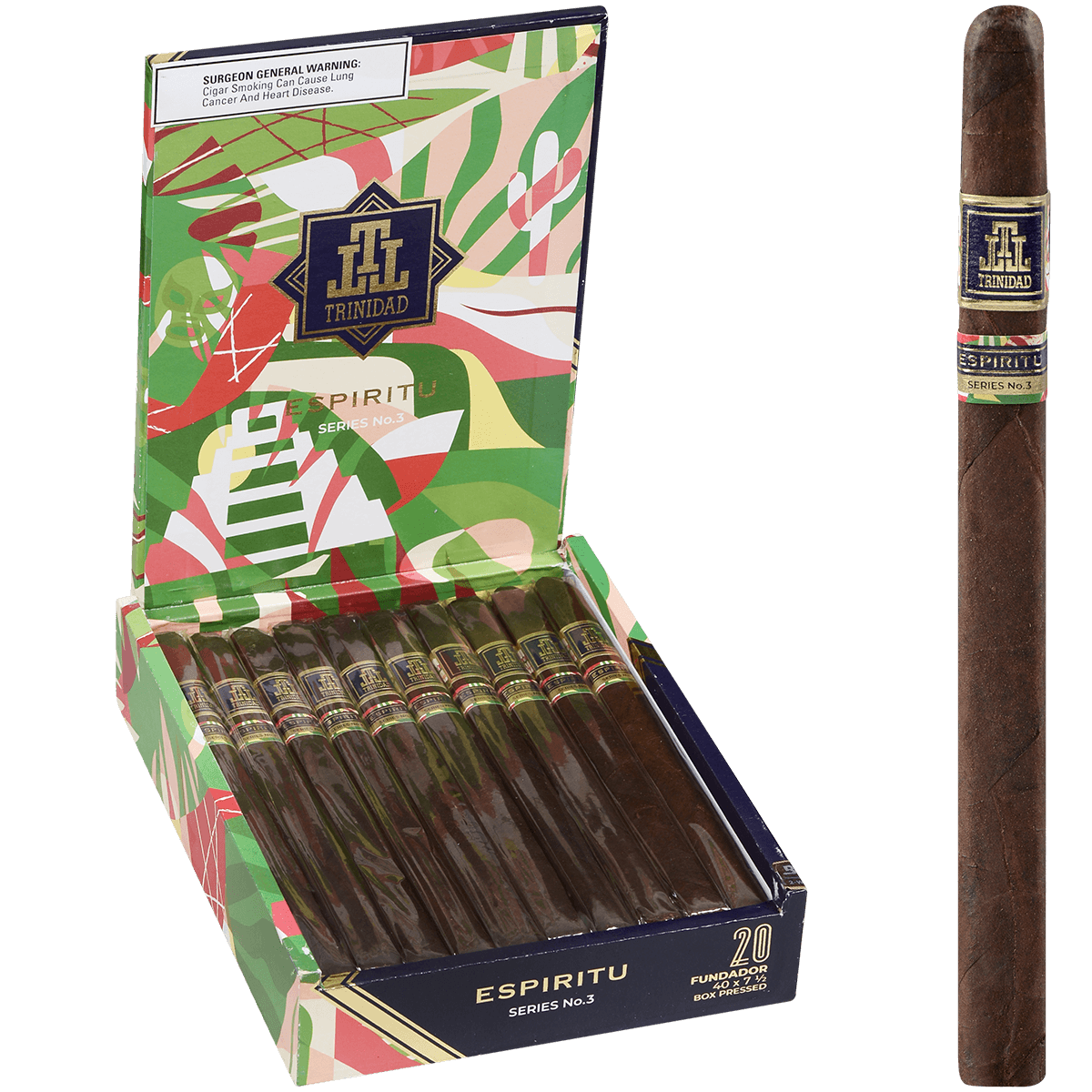 Trinidad Espiritu No. 3 Fundador 20 Ct. Box 7.50X41