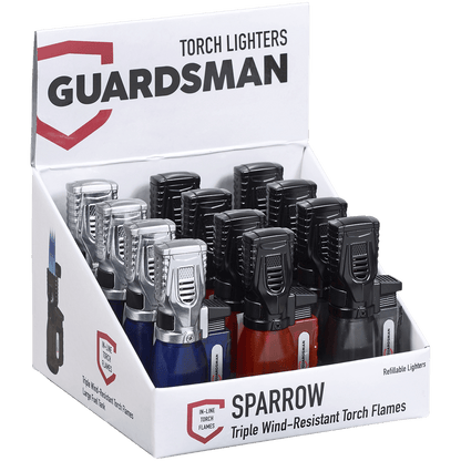 Lighters Guardsman Sparrow Triple Torch Flame 12 Ct. Display