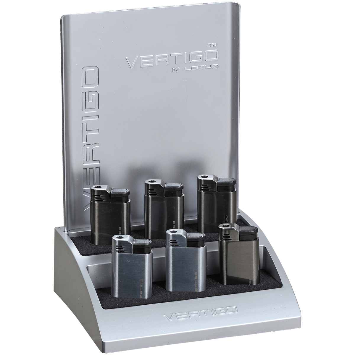 Lighter Vertigo Attache Black Single Torch Flame 18Ct.