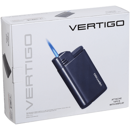 Lighter Vertigo Attache Black Single Torch Flame 18Ct.