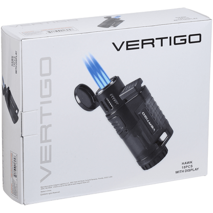 Lighter Vertigo Hawk Charcoal Triple Torch Flame 18Ct.