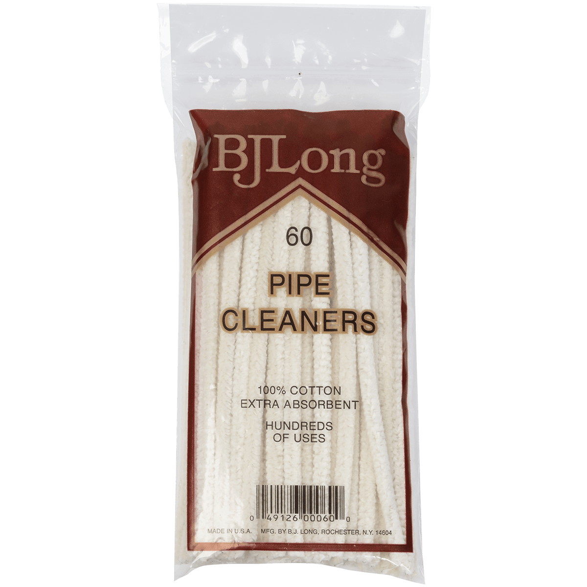 Pipe Cleaners Bj Long 6.5" Jumbo Cotton 60Ct. Bag