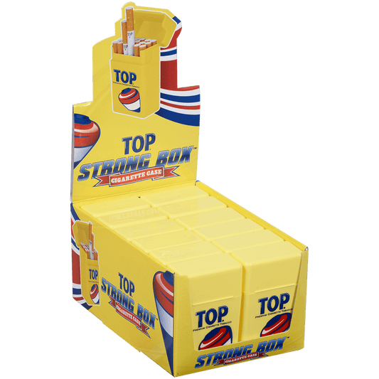 Cigarette Case Top Strong Box King Size Flip Top Yellow Plastic 12 Ct. Box