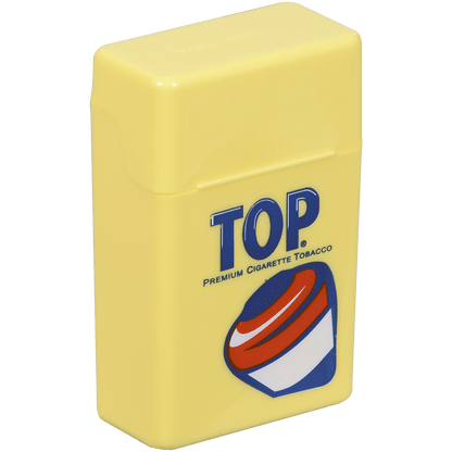 Cigarette Case Top Strong Box King Size Flip Top Yellow Plastic 12 Ct. Box