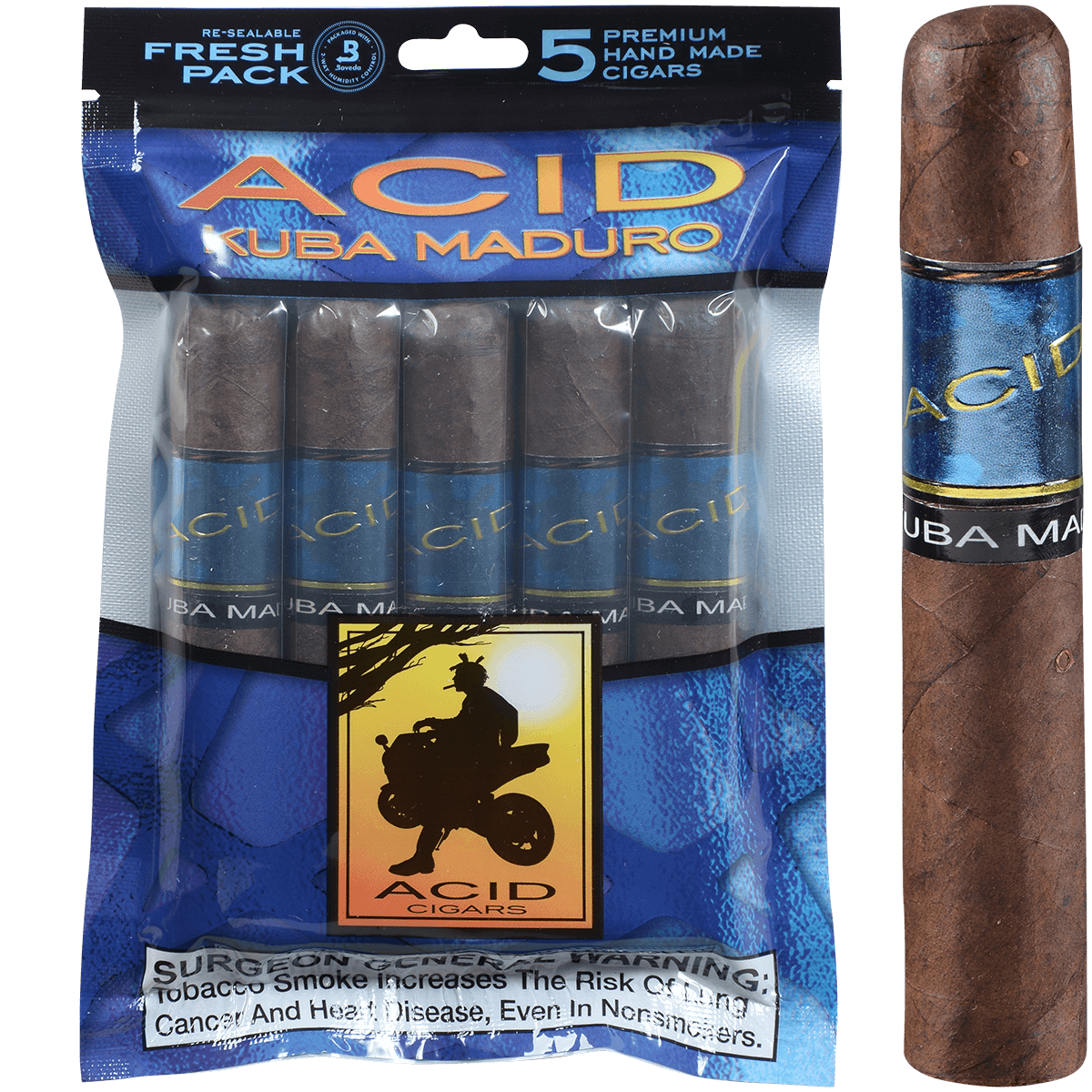 Acid Kuba Maduro Five Fresh Packs 5/5 Ct. Box 5.00X54