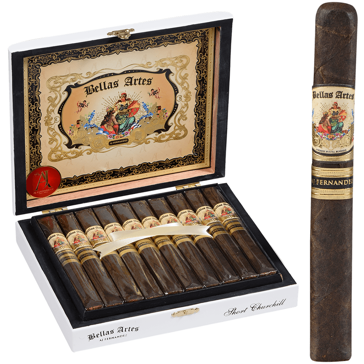 Bellas Artes By Aj Fernandez Brazil Maduro Short Churchill 20 Ct. Box 6.00X48