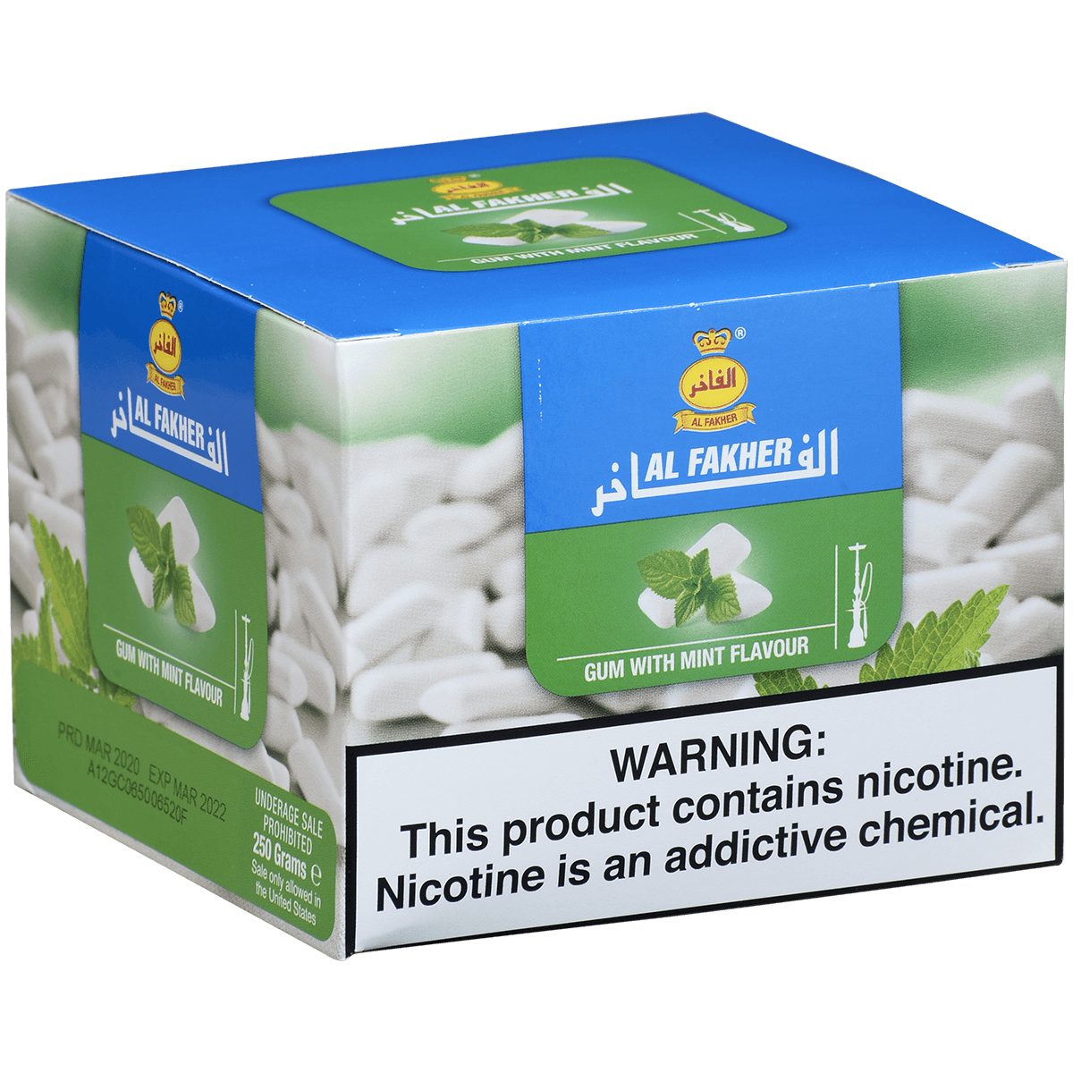 Al Fakher Hookah Tobacco Gum With Mint 250 Gram Tub
