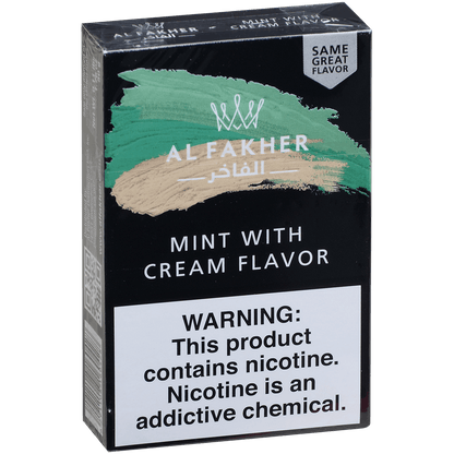 Al Fakher Hookah Tobacco Mint With Cream 10-50 Carton