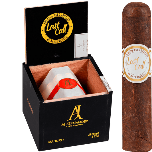 Last Call By Aj Fernandez Maduro Corticas 25 Ct. Box 4.00X52