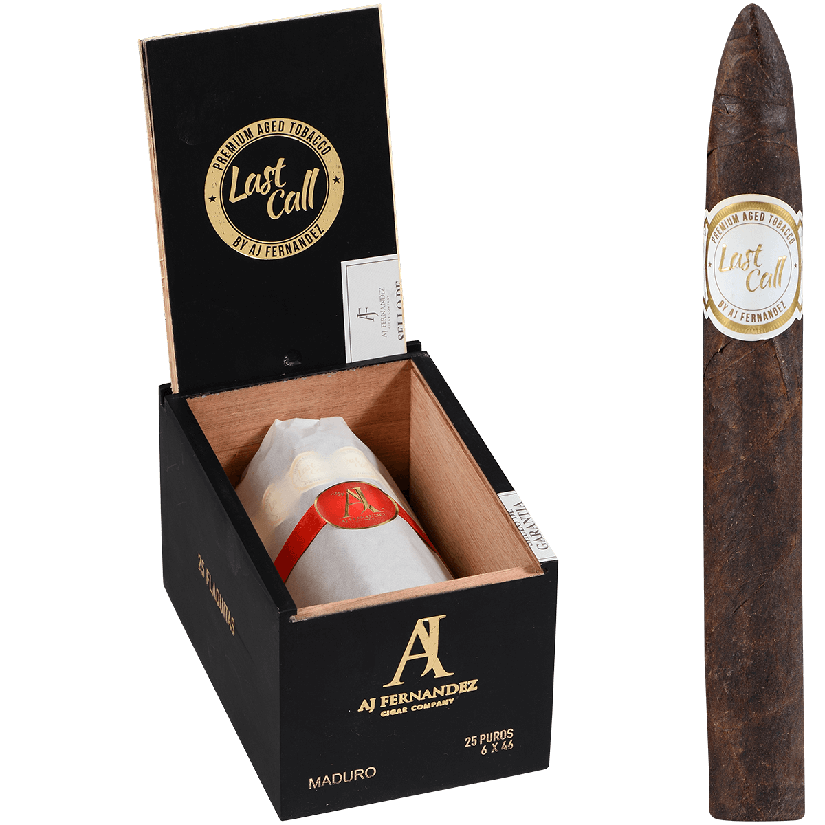 Last Call By Aj Fernandez Maduro Flaquitas 25 Ct. Box 6.00X46