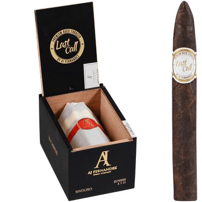 Last Call By Aj Fernandez Maduro Flaquitas 25 Ct. Box 6.00X46