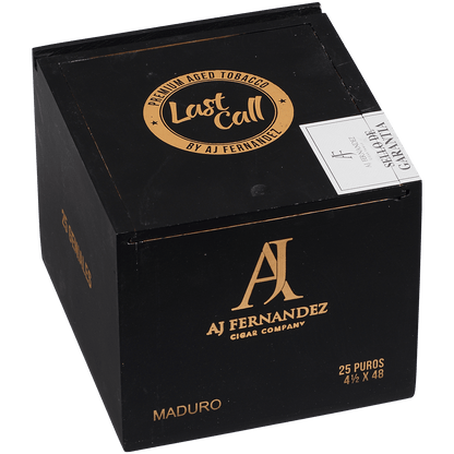 Last Call By Aj Fernandez Maduro Geniales 25 Ct. Box 4.50X48