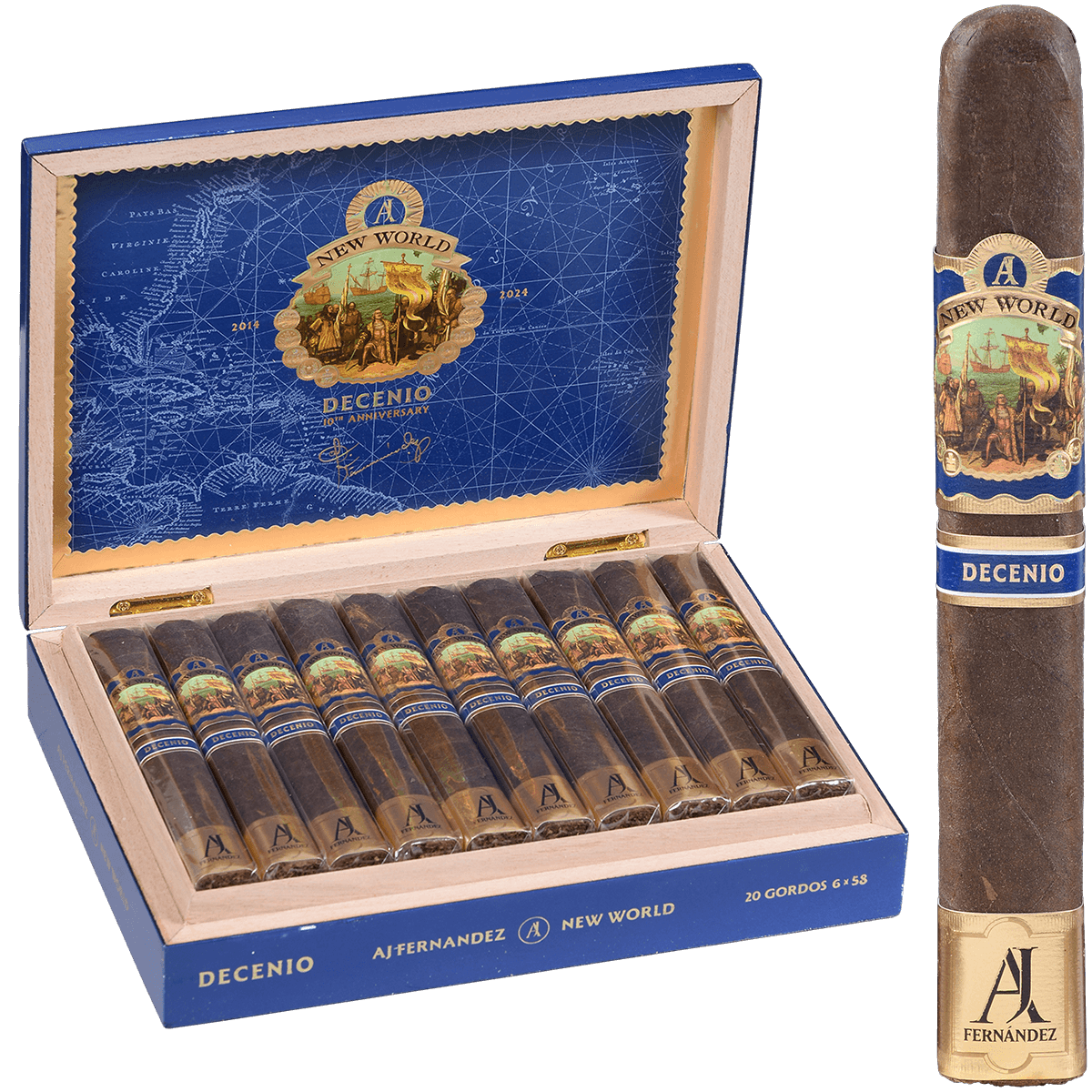 Decenio 10Th Anniversary Gordo By Aj Fernandez 20 Ct. 6.00X58