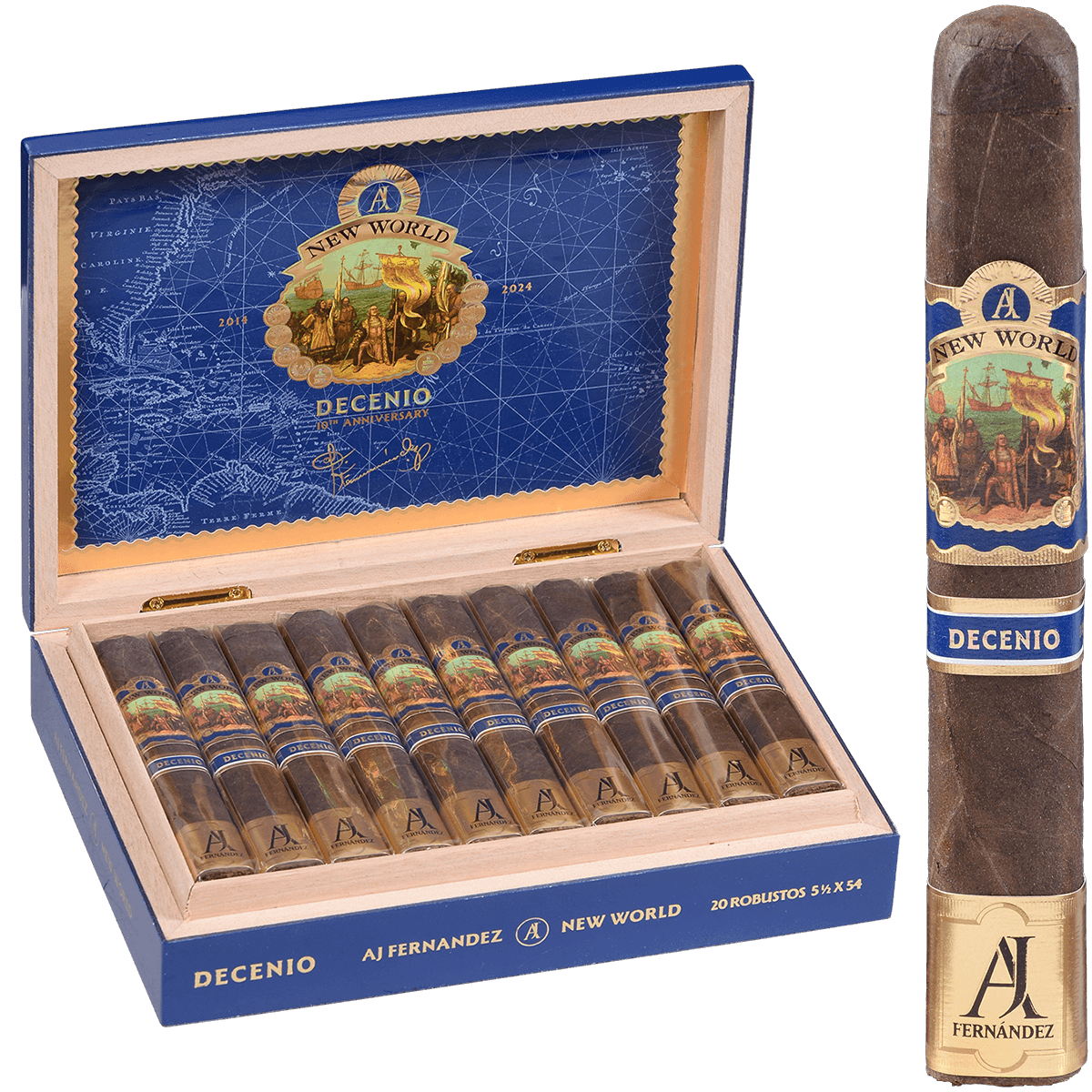 Decenio 10Th Anniversary Robusto By Aj Fernandez 20 Ct. Box 5.50X54
