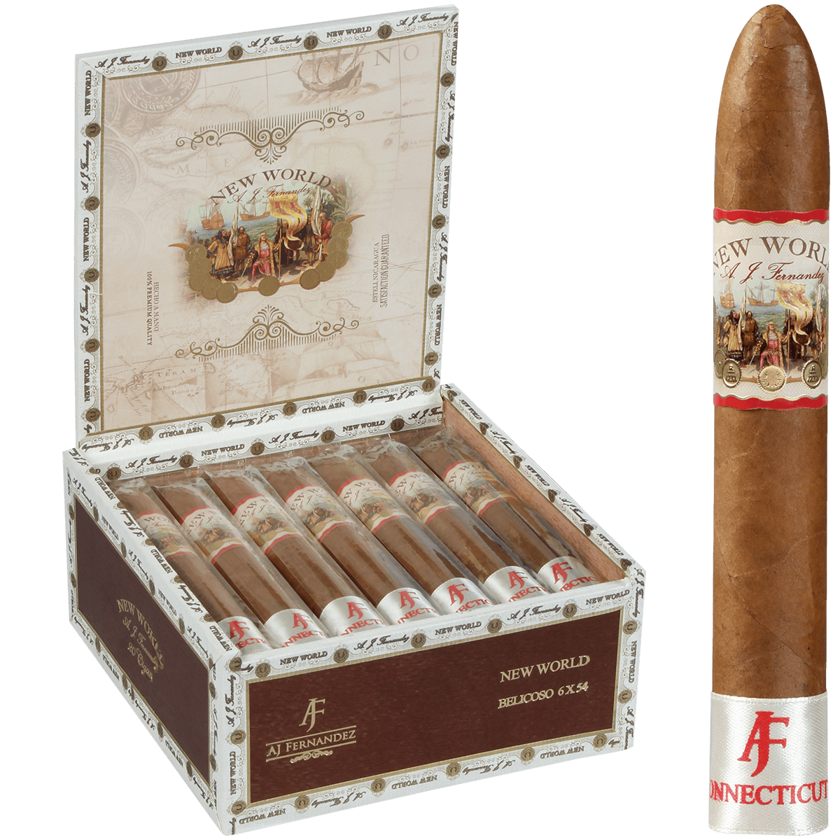New World Connecticut By Aj Fernandez Belicoso 20 Ct. Box 6.00X54