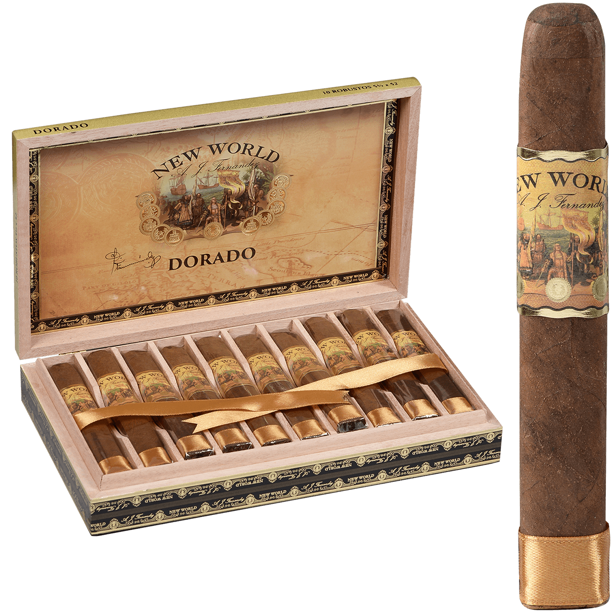 New World By Aj Fernandez Dorado Robusto 10 Ct. Box 5.50X52