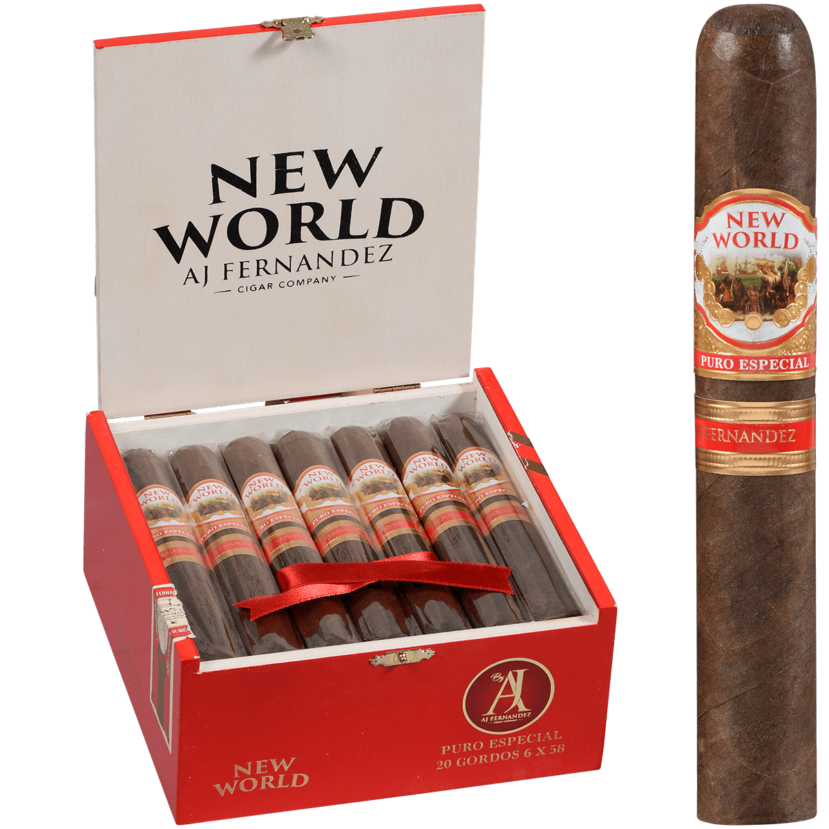 New World Puro Especial By Aj Fernandez Gordo 20 Ct. Box 6.00X58