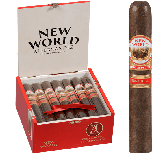 New World Puro Especial By Aj Fernandez Gordo 20 Ct. Box 6.00X58