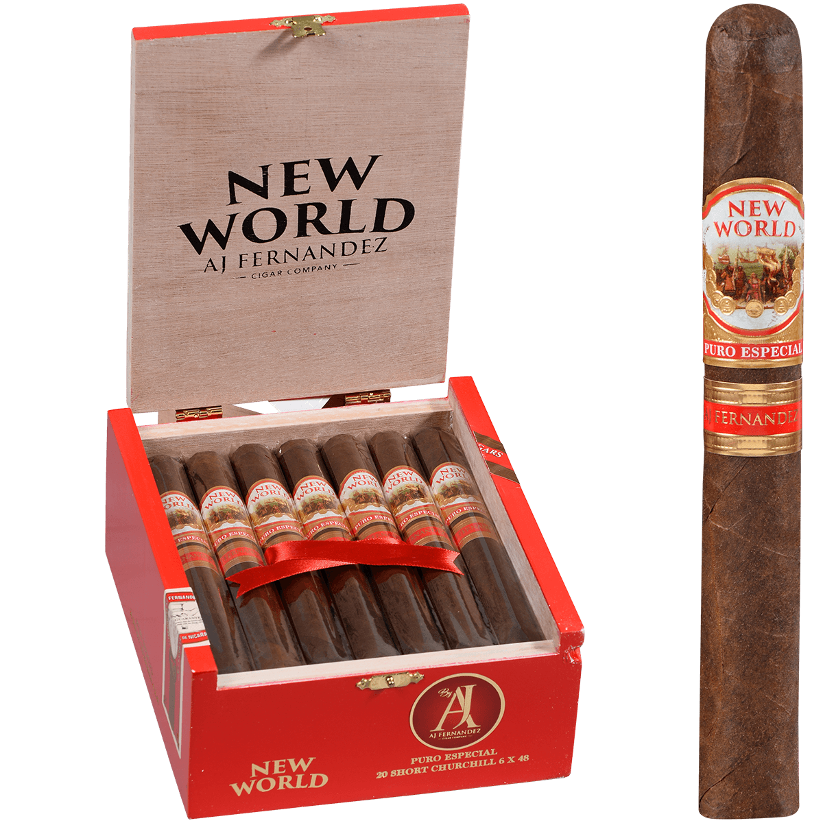 New World Puro Especial By Aj Fernandez Short Churchill 20 Ct. Box 6.00X48
