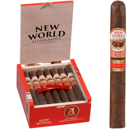 New World Puro Especial By Aj Fernandez Short Churchill 20 Ct. Box 6.00X48