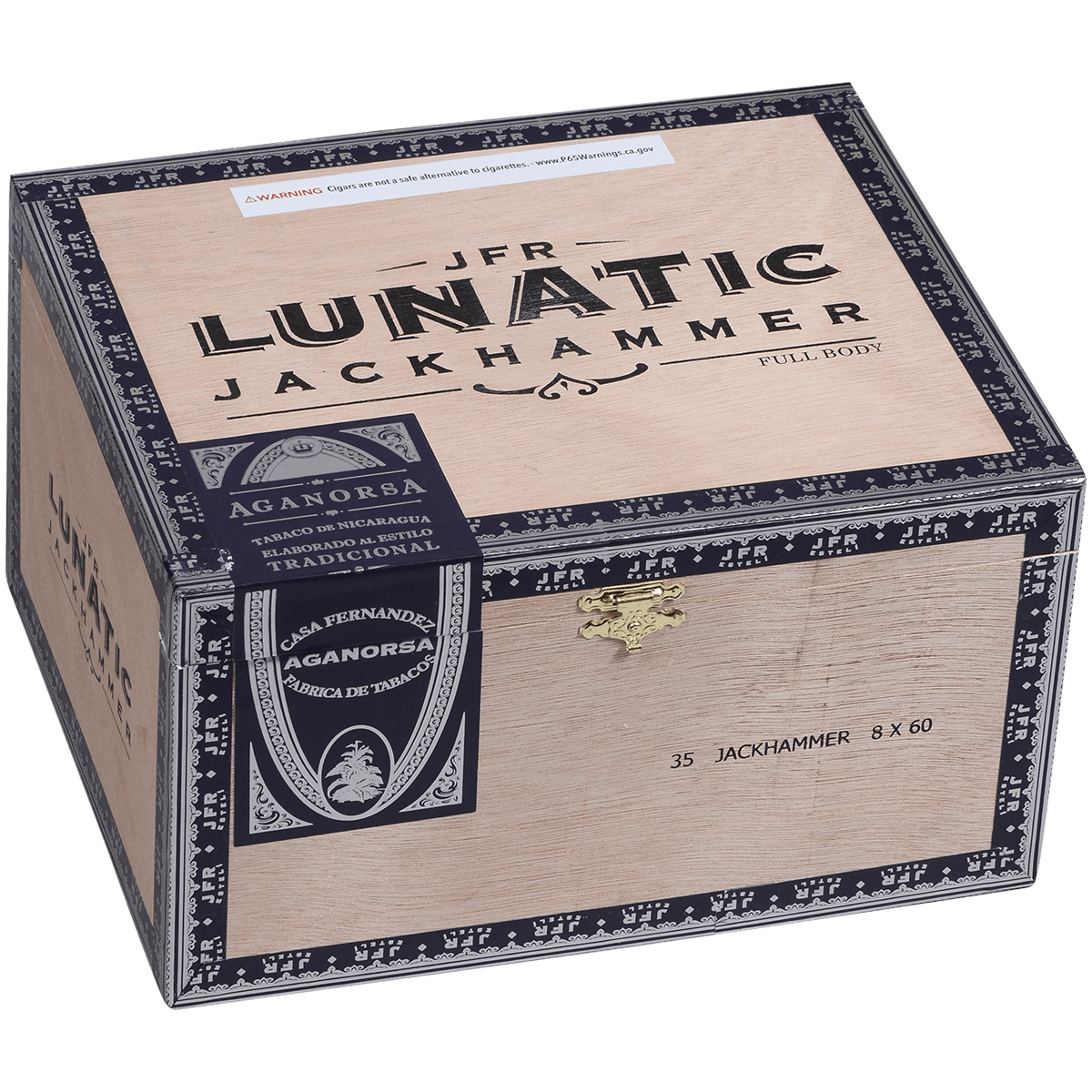 Aganorsa Leaf Jfr Lunatic Maduro Lunatic Jackhammer 8.00X60 35 Ct Box