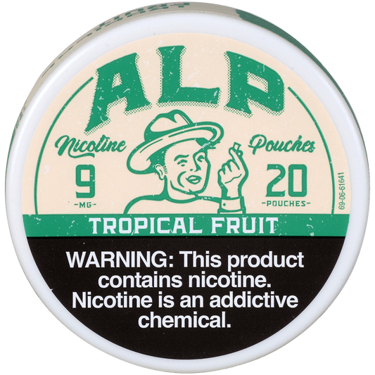 Alp Nicotine Pouches Tropical Fruit 9 Mg 1/5 Tins