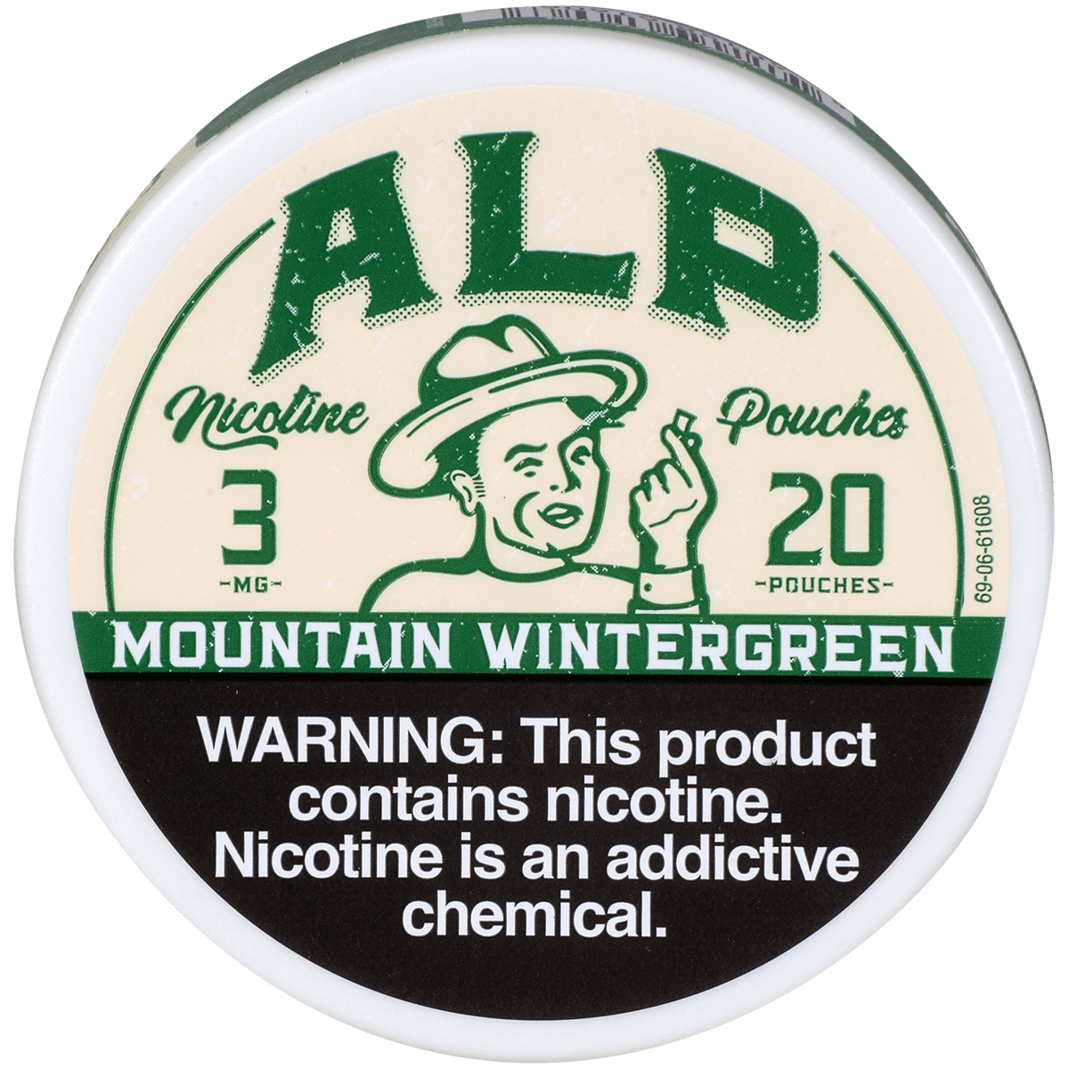 Alp Nicotine Pouches Mountian Wintergreen 3 Mg 1/5 Tins