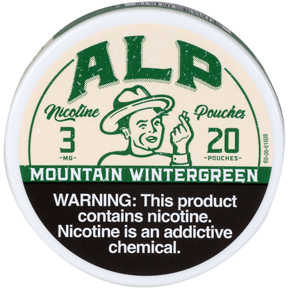 Alp Nicotine Pouches Mountian Wintergreen 3 Mg 1/5 Tins