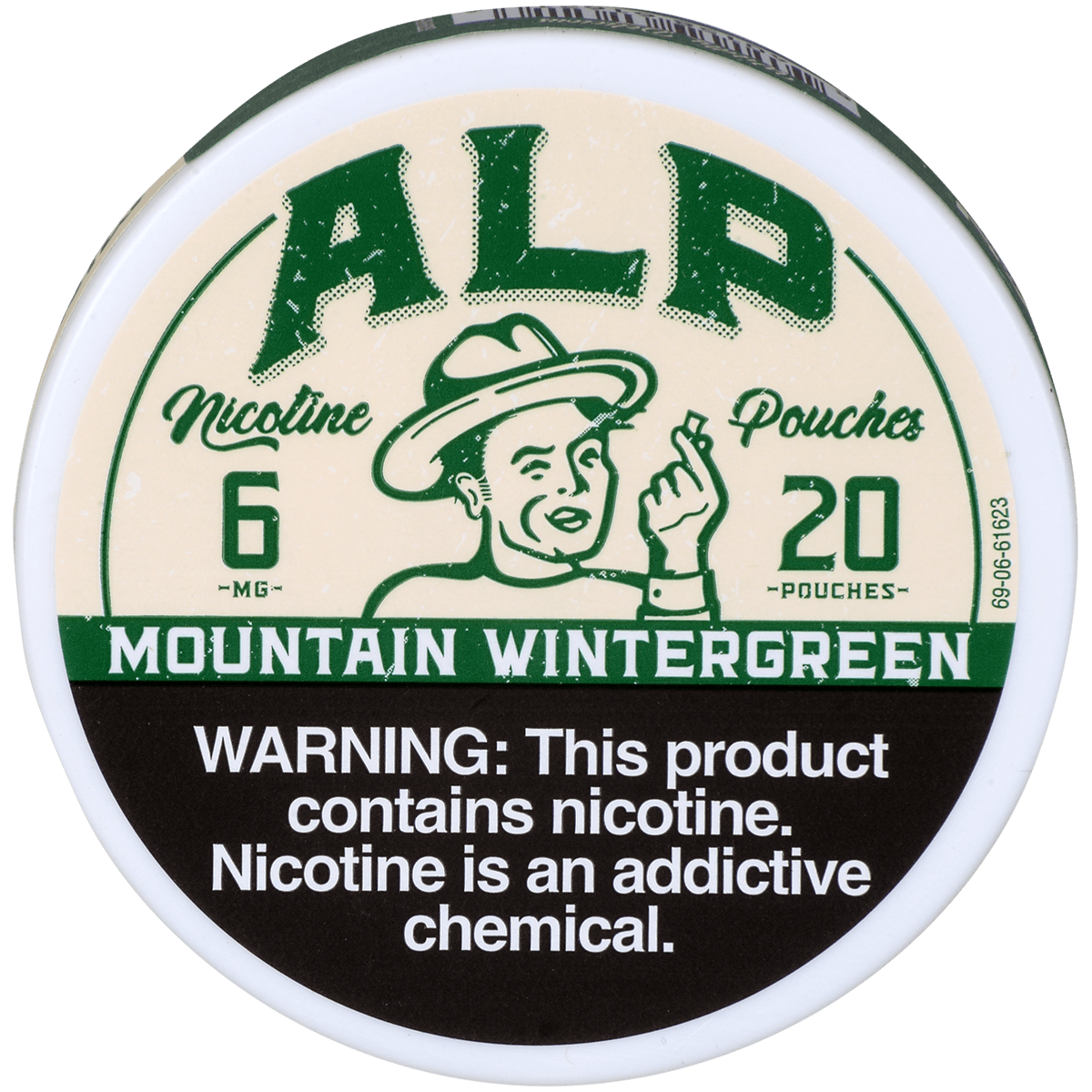 Alp Nicotine Pouches Mountian Wintergreen 6 Mg 1/5 Tins