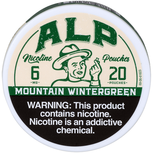 Alp Nicotine Pouches Mountian Wintergreen 6 Mg 1/5 Tins