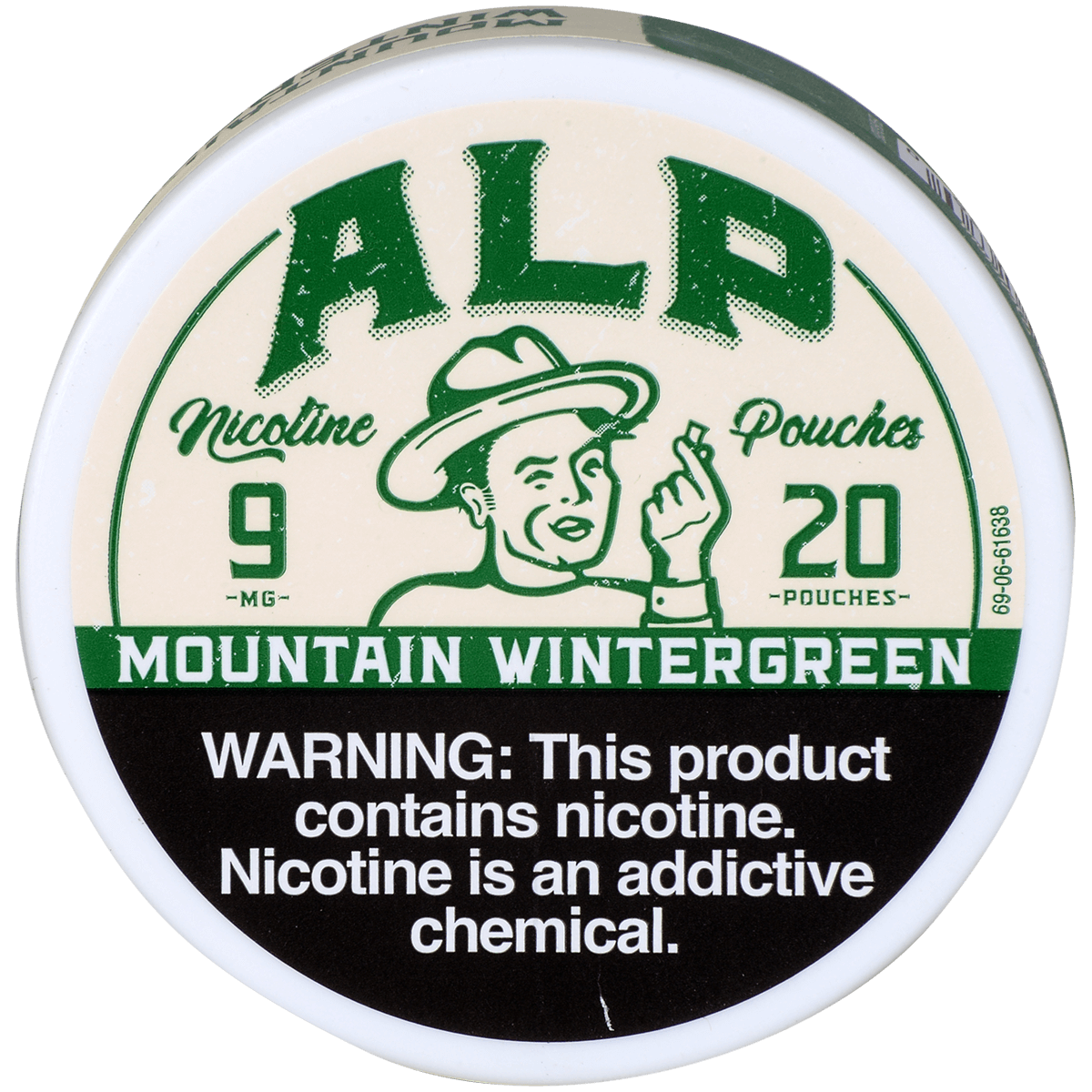 Alp Nicotine Pouches Mountian Wintergreen 9 Mg 1/5 Tins