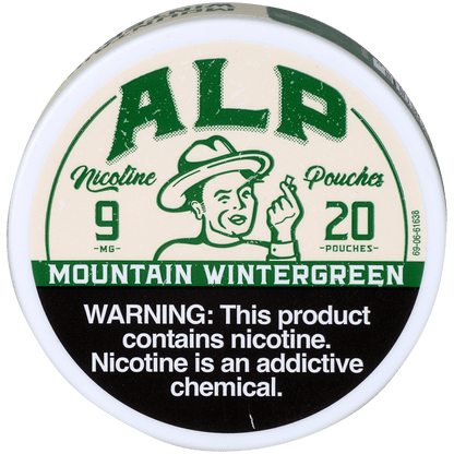 Alp Nicotine Pouches Mountian Wintergreen 9 Mg 1/5 Tins