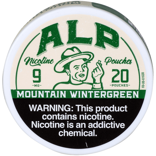 Alp Nicotine Pouches Mountian Wintergreen 9 Mg 1/5 Tins