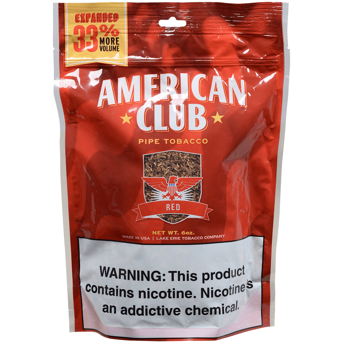 American Club Bag Tobacco Red 6 Oz