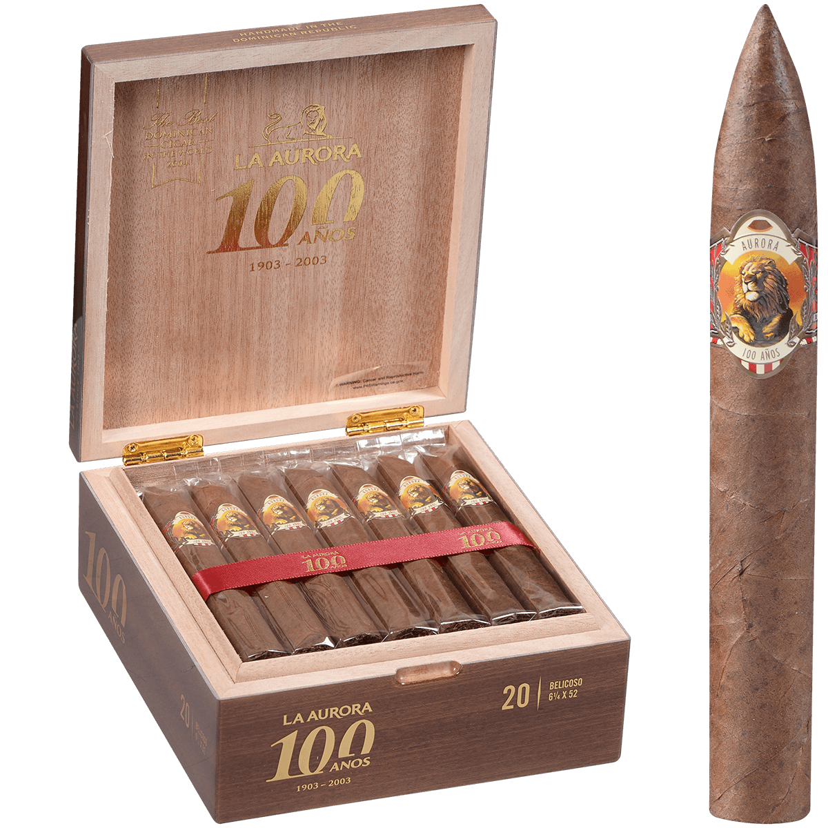 La Aurora 100 Anos Belicoso Corojo 6.25X52 20Ct Box
